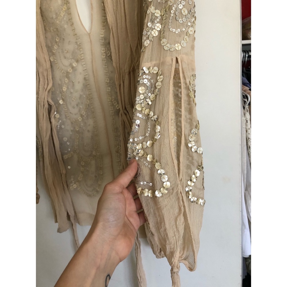 Sheer Sequin Top Cover Up Cardigan - image 3